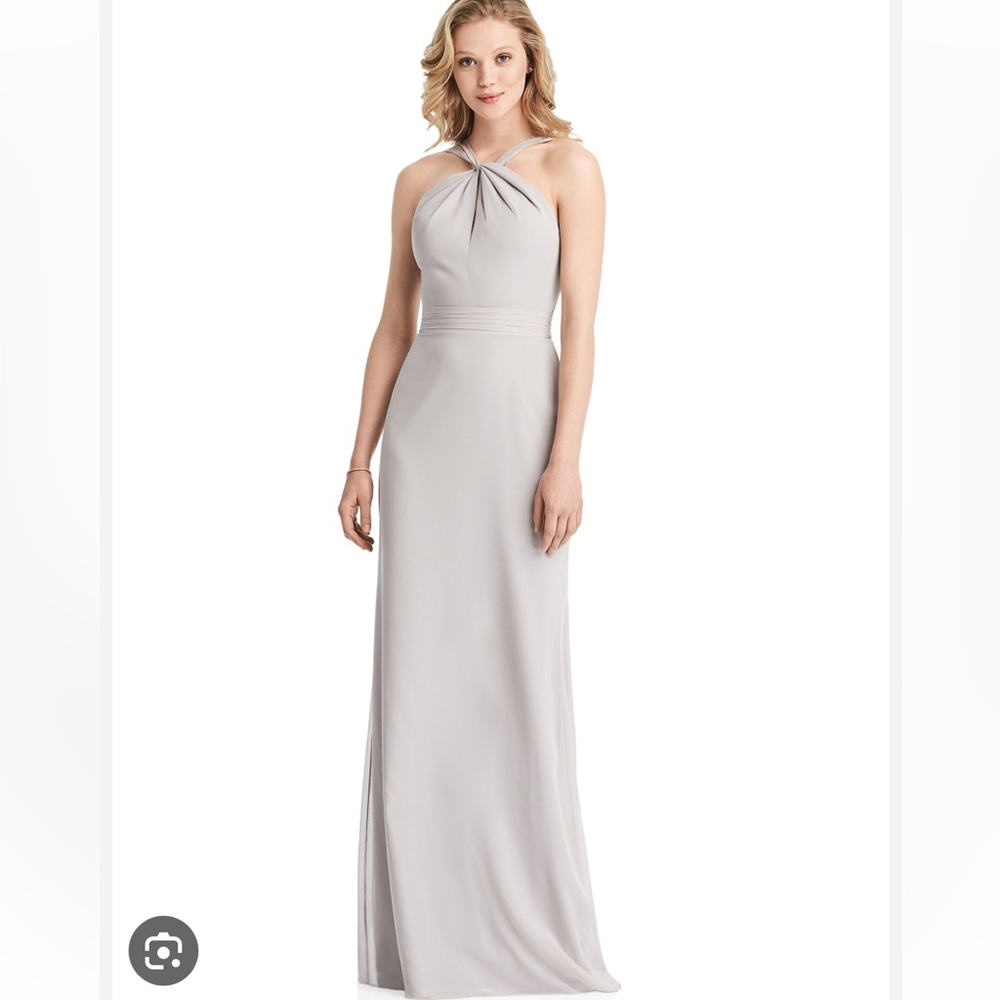 Jenny Packham - NWT Twist Halter Chiffon Trumpet Dress Size 2 in Taupe